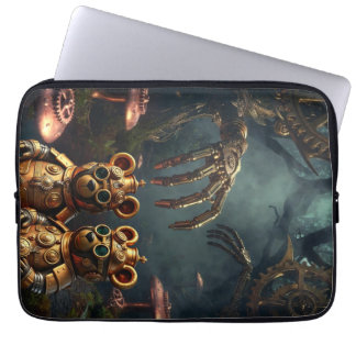 Gothic Mechanischer Dunkler Wald Steampunk Gummibä Laptopschutzhülle