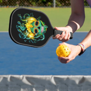 Gothic Medusa Sugar Skull Pickleball Schläger