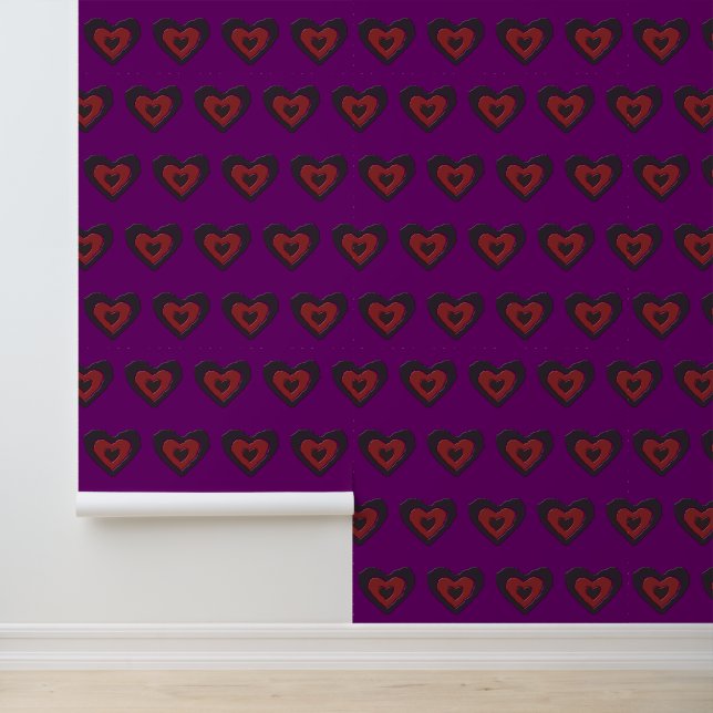 Gothic Melting Liebe Herz Gemustert Tapete (Anwendung)