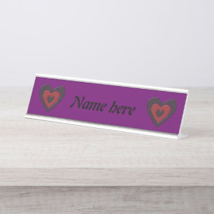 Gothic Melting Liebe Herz Personalisiert Schreibtischnamensplakette