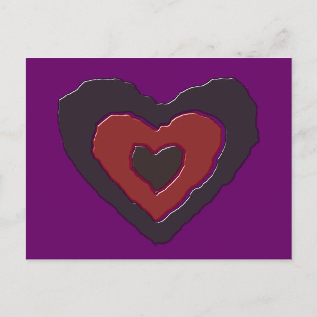 Gothic Melting Liebe Herz Postkarte (Vorderseite)