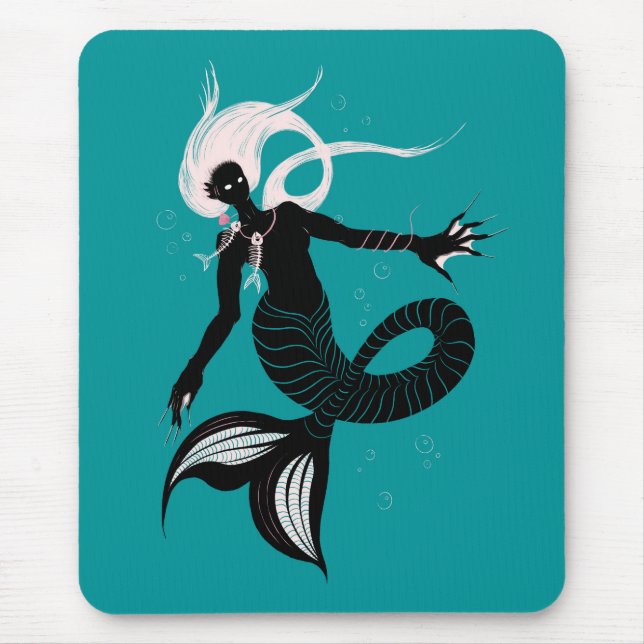 Gothic Mermaid Dark Fantasy Sea Creature Mousepad (Vorne)
