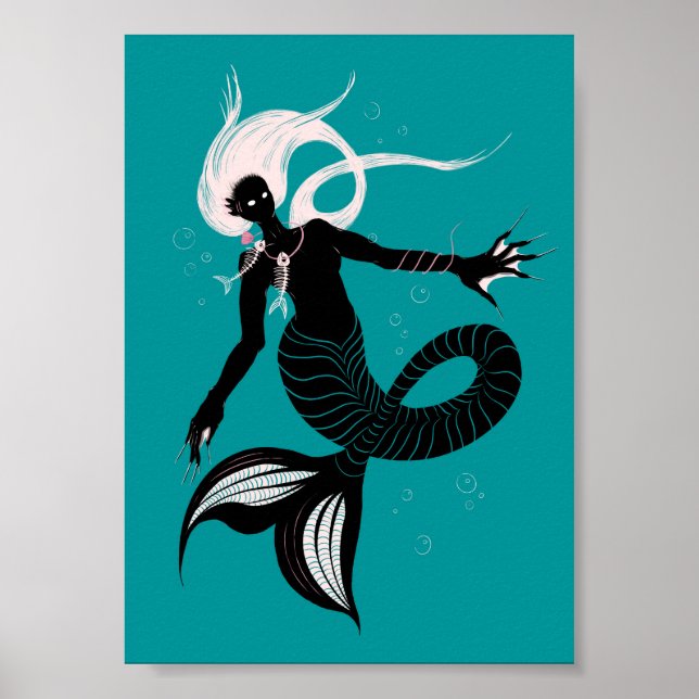 Gothic Mermaid Dark Fantasy Sea Creature Poster (Vorne)