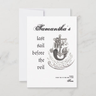 Gothic Mermaid Last Sail Veil Junggeselinnen-Absch Dankeskarte