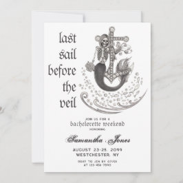 Gothic Mermaid letzte Segel vor Veil Bachelorette Einladung