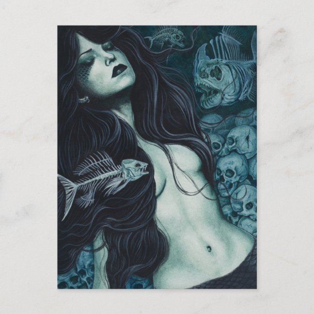 Gothic Mermaid Postcard Postkarte (Vorderseite)
