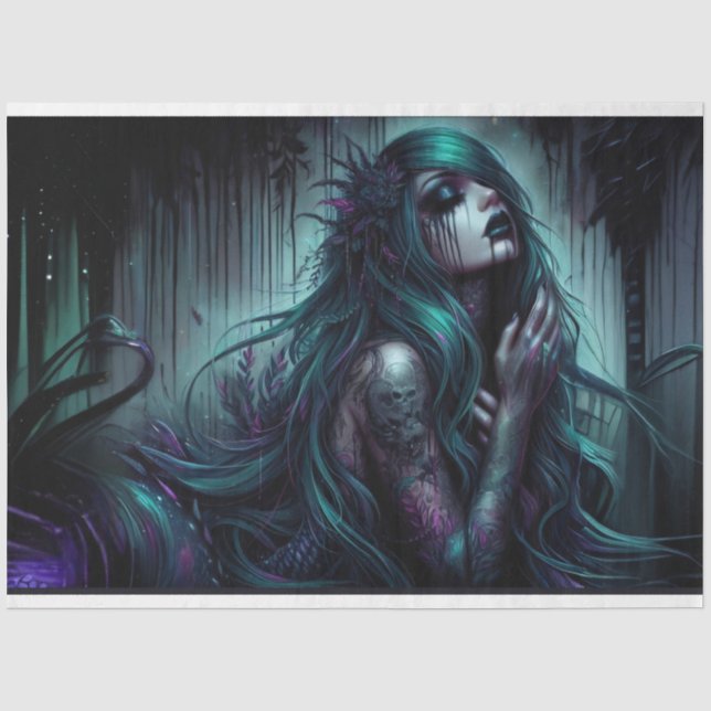 Gothic Mermaid Princess Tissue Paper Seidenpapier (Vorderseite)