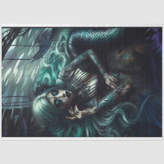 Gothic Mermaid Tissue Seidenpapier (Vorderseite)