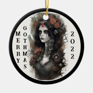 Gothic Merry Gothmas Keramik Ornament