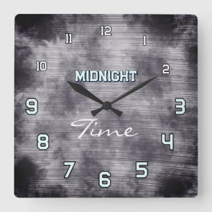 Gothic-Mondlicht-Wanduhr für Mitternacht Quadratische Wanduhr