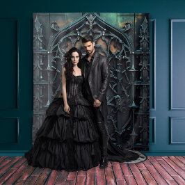 Gothic Moody Black Arch Wandteppich