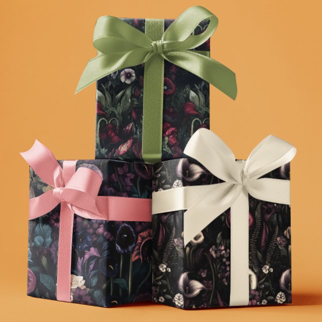 Gothic Moody Herbstblumen  Geschenkpapier Set (Von Creator hochgeladen)