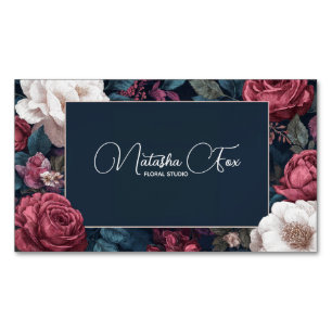 Gothic Moody Rose Floral Goldrahmen Dunkle Romanti Magnetische Visitenkarte