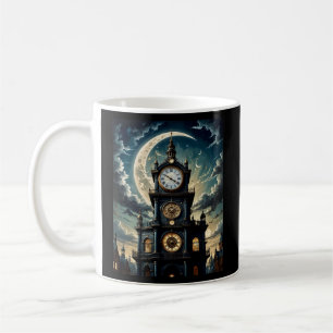 Gothic Moonlit Clocktower Art T-Shirt Kaffeetasse