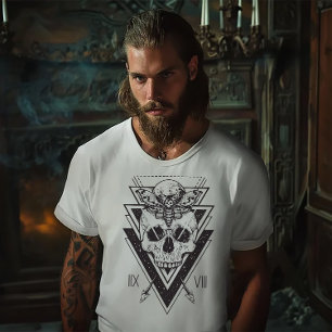 Gothic Motte & Totenkopf T-Shirt