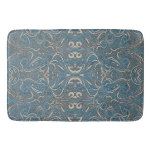 Gothic-Muster Blaue Badematte