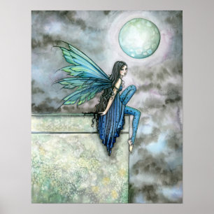 Gothic Night Fairy Art Poster Print