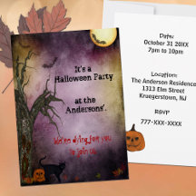Gothic Night Sky Halloween-Party Einladung