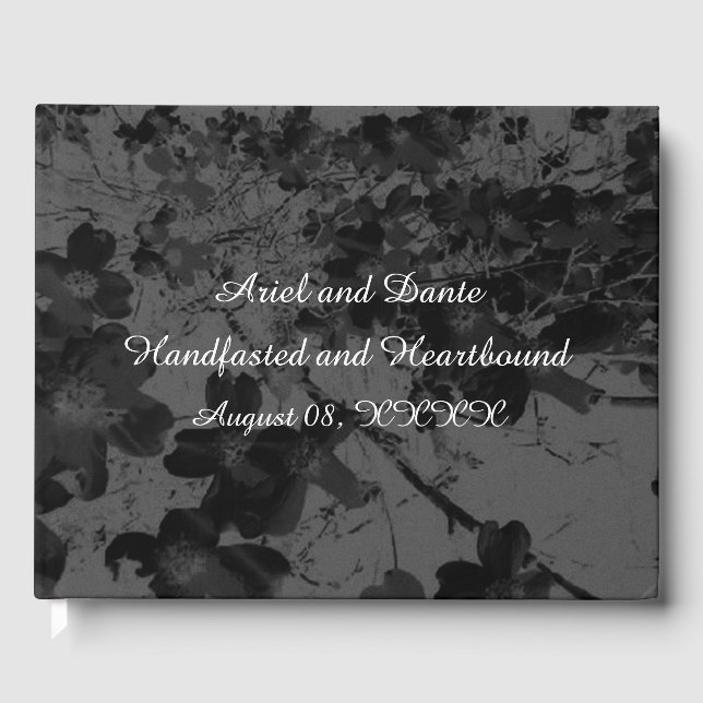 Gothic Nightfall Floral Wedding Handfastsuite Gästebuch (Vorderseite)
