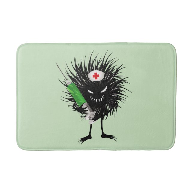 Gothic Nurse Funny Evil Creature Charakter Badematte (Vorderseite)