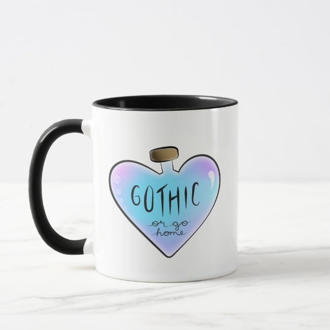 Gothic oder Go Zuhause Tasse (Lila/blau) (Links)