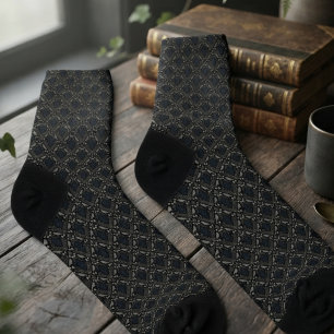 Gothic Onyx Damast Rabe Socken