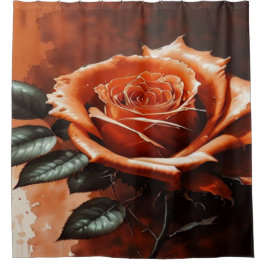 Gothic Orange Rose Duschvorhang