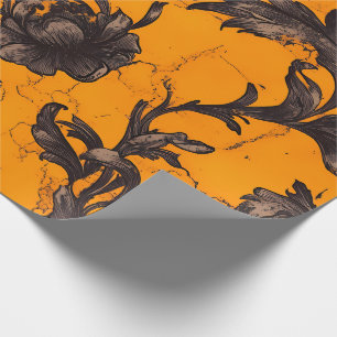 Gothic-Orangenblüten-Blumenverpackungspapier Geschenkpapier