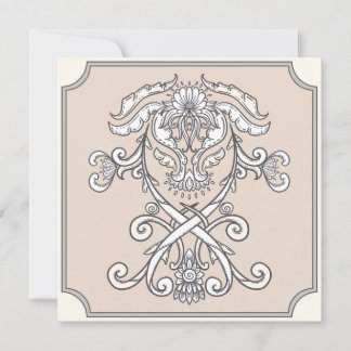 Gothic Ornamental Wappen Geburtstag Einladung