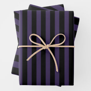 'Gothic Outcast'   Blaue und schwarze Streifen Geschenkpapier Set
