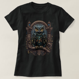Gothic Owl Moon Phase Hexenkraft Enthusiasten T-Shirt