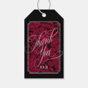 Gothic Paisley Frame Danke Burgundy ID866 Geschenkanhänger