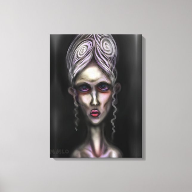 Gothic Pale Spooky Frauen Spuk Haus Kunst Leinwanddruck (Vorderseite)
