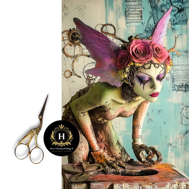 Gothic Paris Pink Wings Gargoyle Decoupage Seidenpapier (Von Creator hochgeladen)