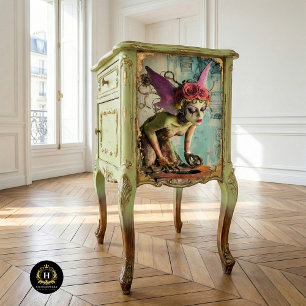 Gothic Paris Rosa Flügel Gargoyle Decoupage  Seidenpapier