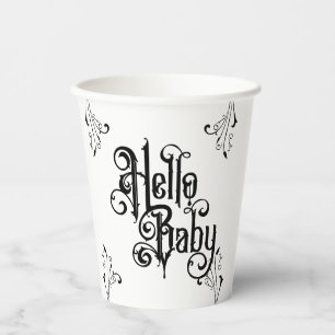 Gothic-Party Baby Shower Hallo Schwarz Pappbecher