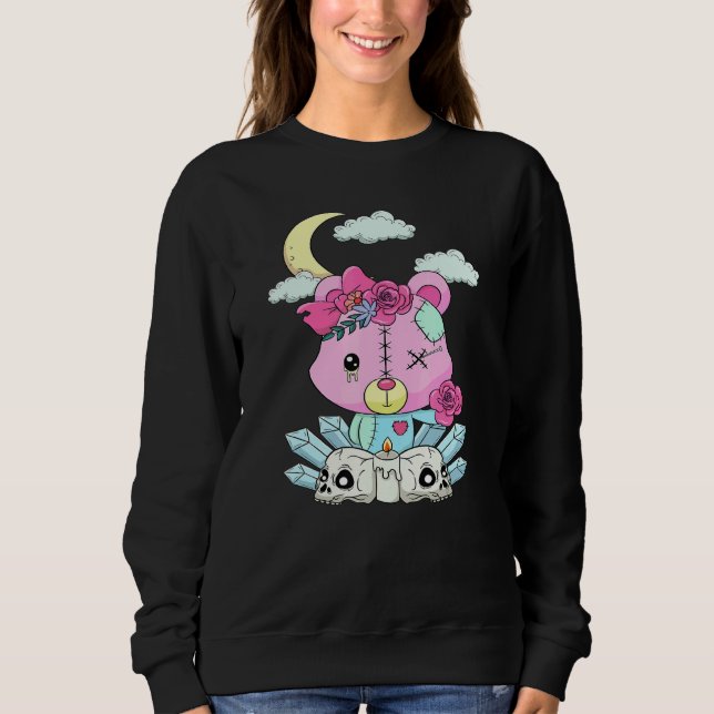 Gothic Pastel Teddy Bat Creepy Voodoo 1 Sweatshirt (Vorderseite)