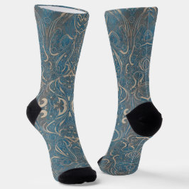 Gothic Pattern Blue Socks Socken