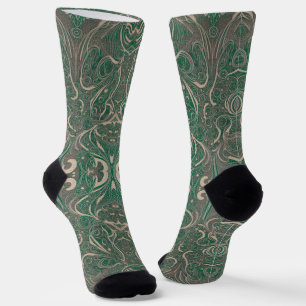 Gothic-Pattern grüne Socken