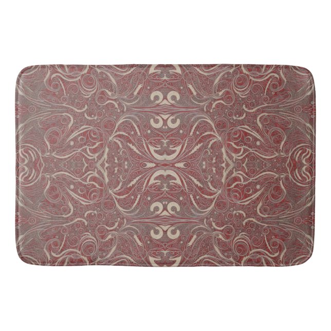 Gothic Pattern Red Bath Mat Badematte (Vorderseite)