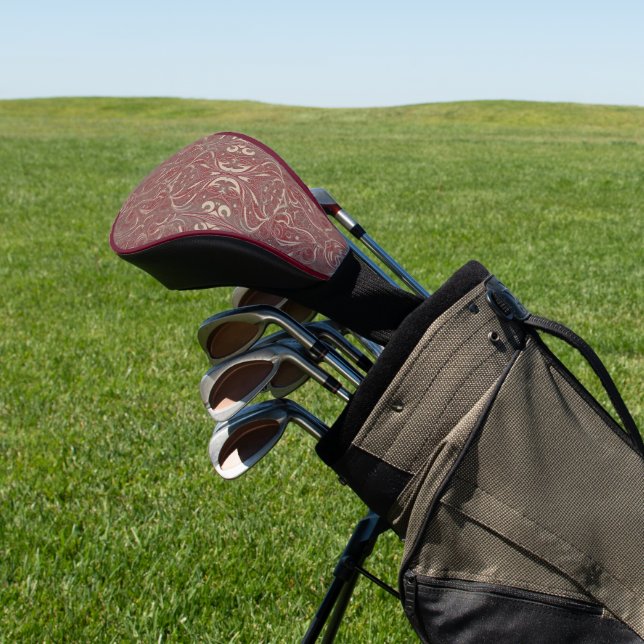 Gothic Pattern Red Golf Head Cover Golf Headcover (In SItu)