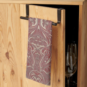 Gothic Pattern Red Kitchen Handtuch