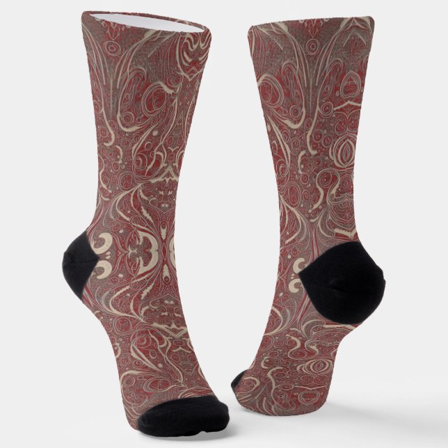 Gothic Pattern Red Socks Socken (Gewinkelt)