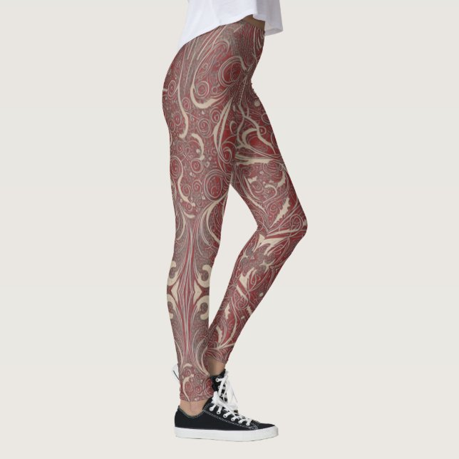 Gothic Pattern Rote Leggings (Rechts)