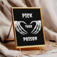 Gothic Pick Your Poison Halloween Baby Showcard