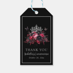 Gothic Pink Red & Black Moody - Geschenkmarke Geschenkanhänger