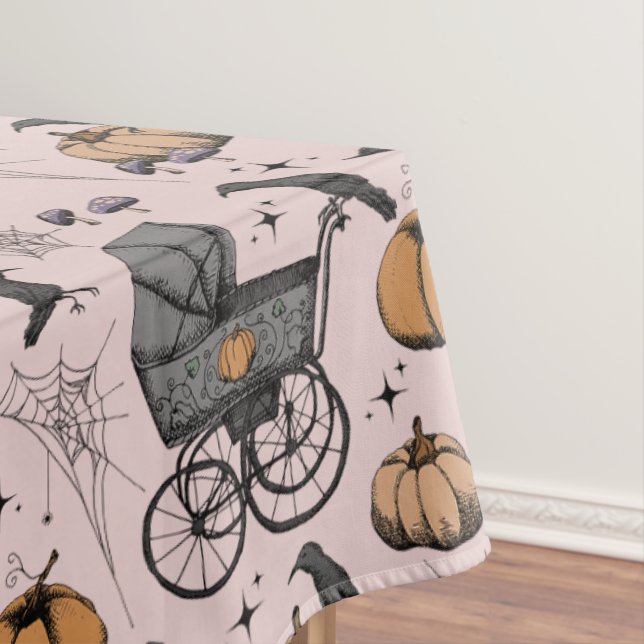 Gothic Pink Viktorianisch Baby Carriage Halloween Tischdecke (Beispiel)