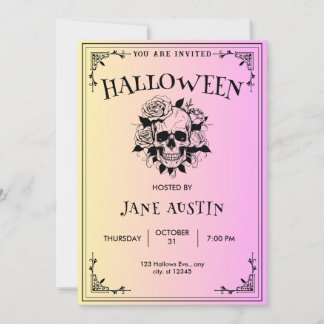 Gothic Pink Vintages Halloween-Party Einladung