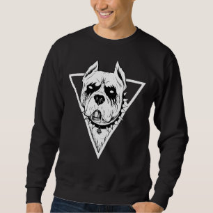 Gothic Pitbull für Heavy Metal Halloween Hund Love Sweatshirt