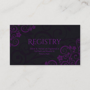 Gothic Plum Wedding Registry Card Begleitkarte